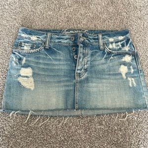 American Eagle distressed denim jean skirt
